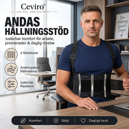 Andningsbar Hållningskorrigerare – Minska belastningen på ryggen & få extra stöd för magen